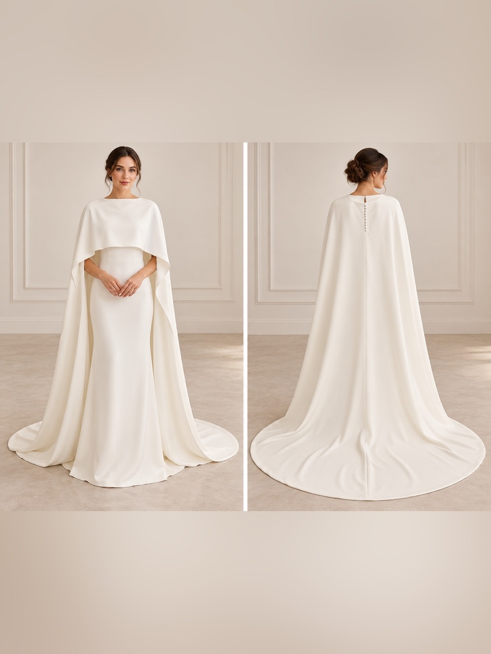 Vagabond Bridal Ivory Full Length Wedding Cape Dramatic Train